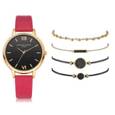 Women's Watch Set with 4 Bracelets