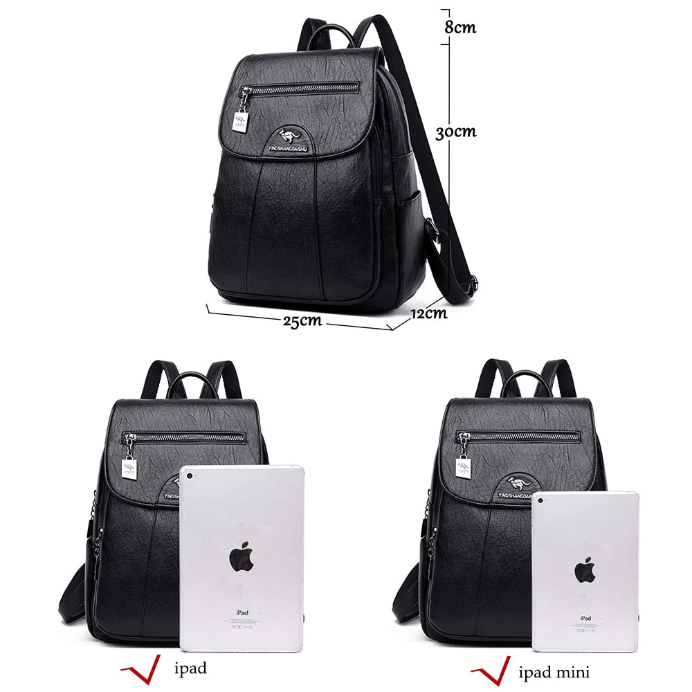 Casual Vintage Leather Women's Backpack