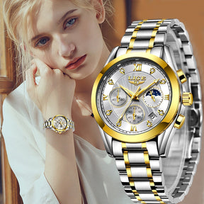 Lige Women's Stainless Steel Watch - Waterproof