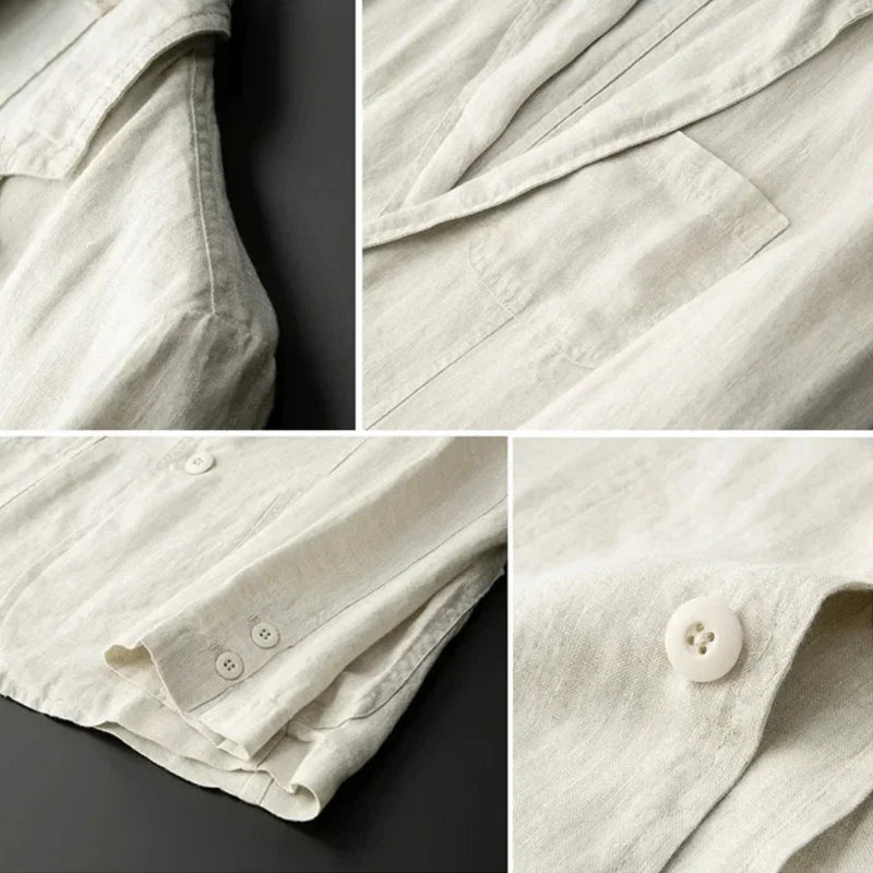 Blazer minimaliste en lin Laurent