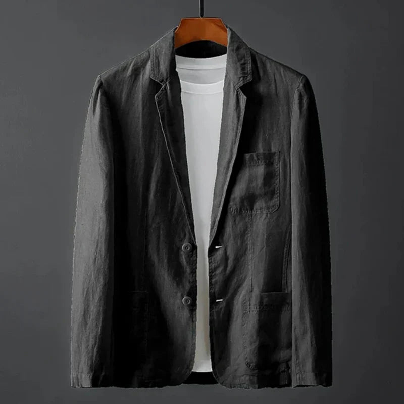 Blazer minimaliste en lin Laurent