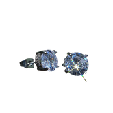 Unisex Silver Cubic Zirconia Stud Earrings