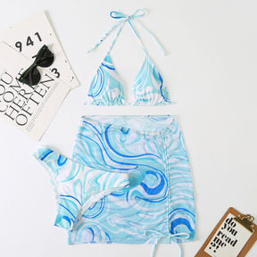 Tie Dye Bikini Set (3pcs) with Skirt