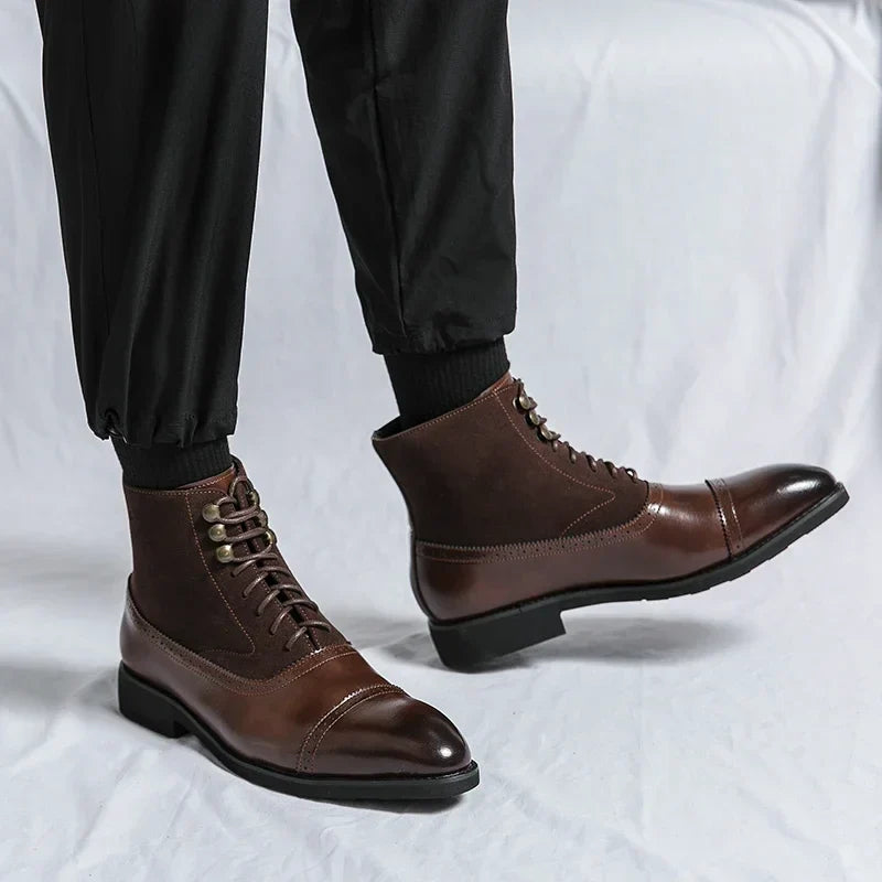 BOTTINES À LACETS EN CUIR LOS MUERTOS