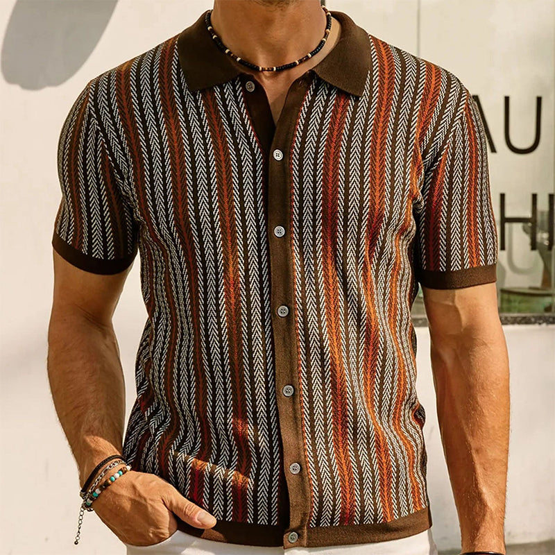 Chemise à boutons Alexander à motif chevrons