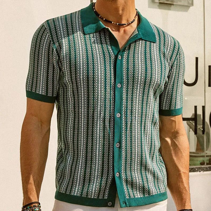 Chemise à boutons Alexander à motif chevrons