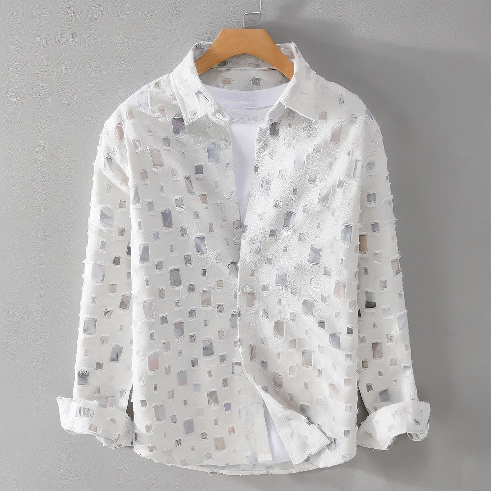 Chemise en jean effiloché Alexander Chavelir