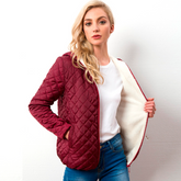 Women's Wine Velvet Parka Jacket