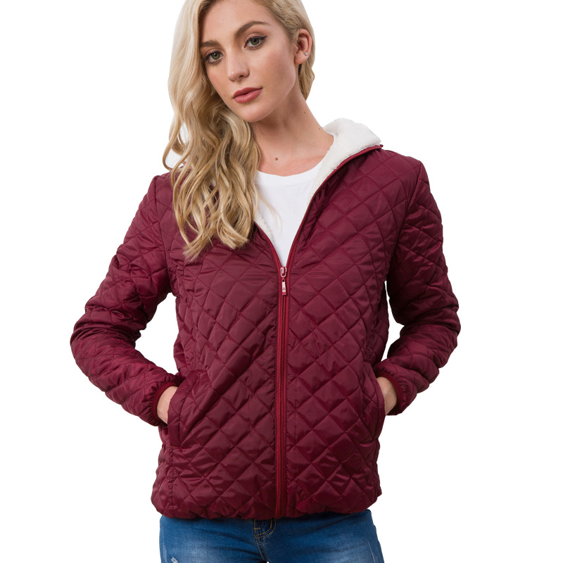 Women's Wine Velvet Parka Jacket