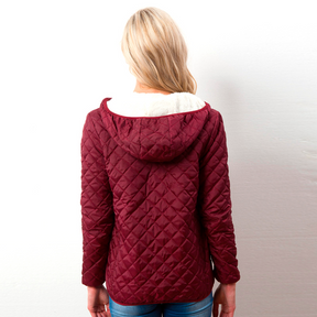 Women's Wine Velvet Parka Jacket