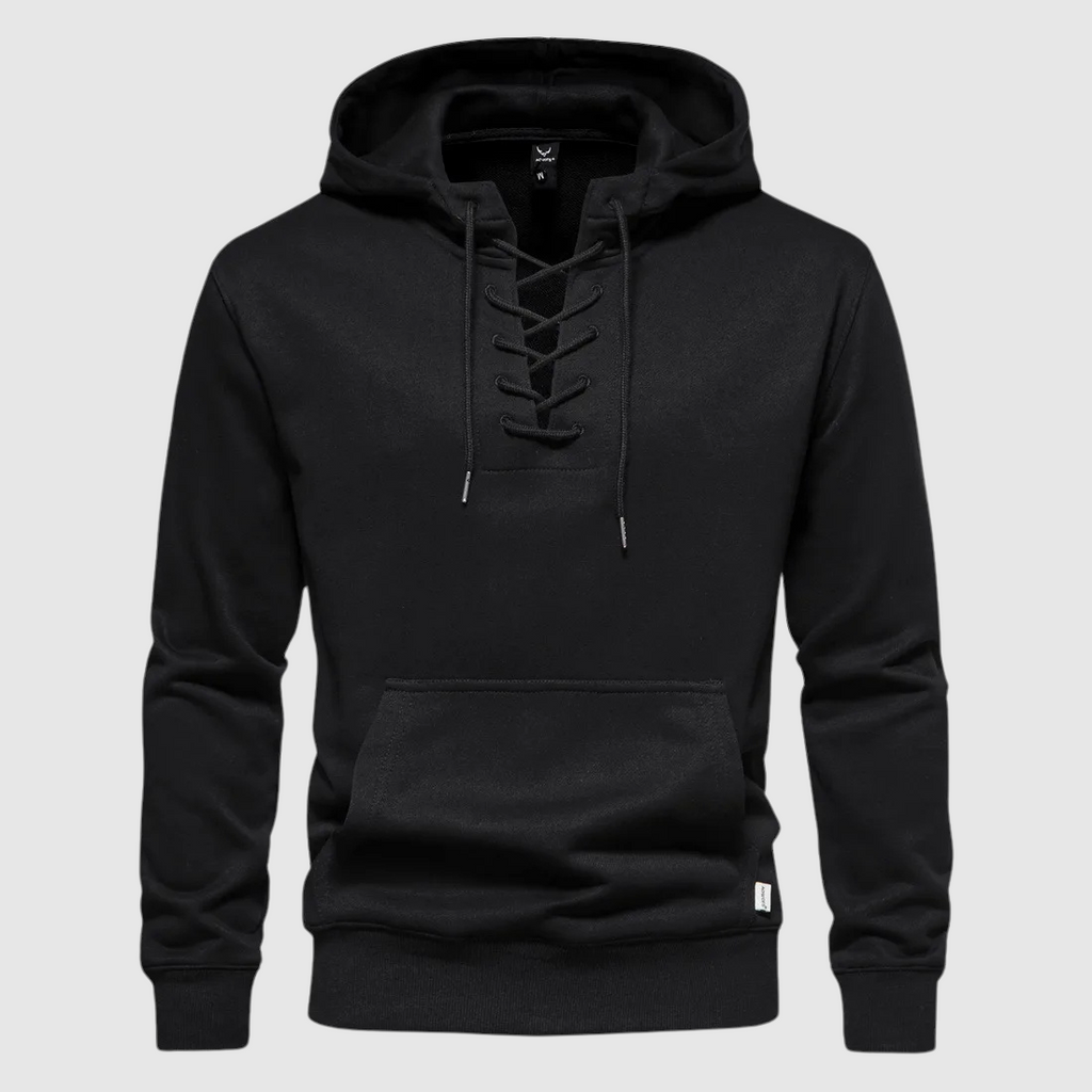 Sweat à capuche Valhalla en coton à lacets