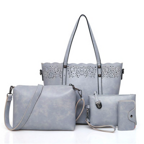 4-Piece Women's Leather Bag Set