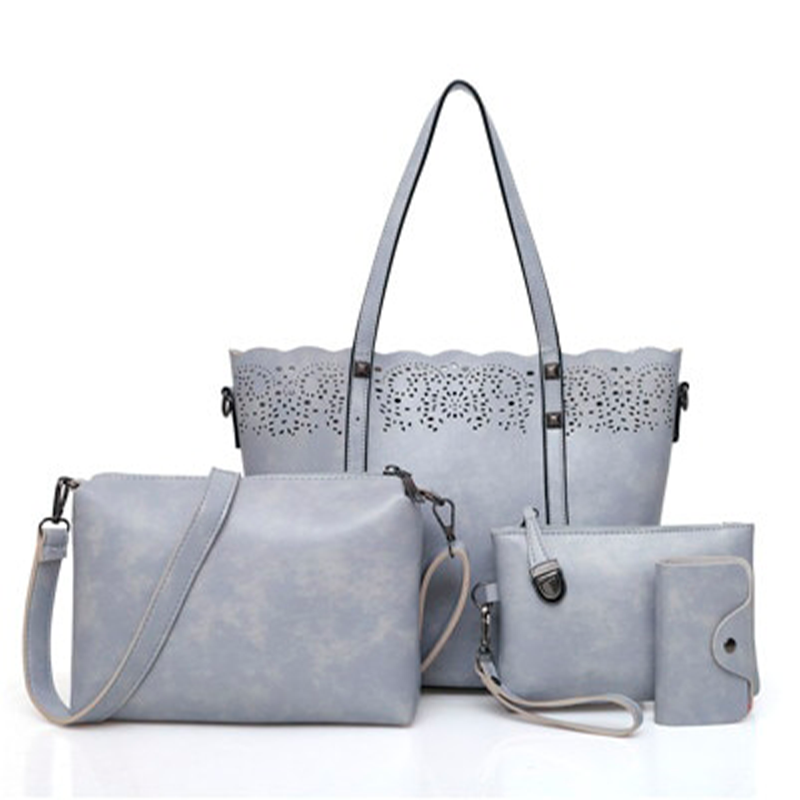 4-Piece Women's Leather Bag Set