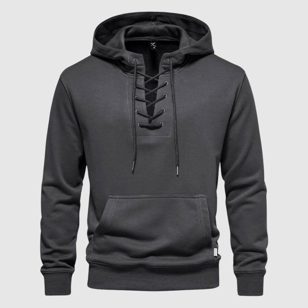 Sweat à capuche Valhalla en coton à lacets