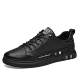 Men's Genuine Leather Flat Sneakers