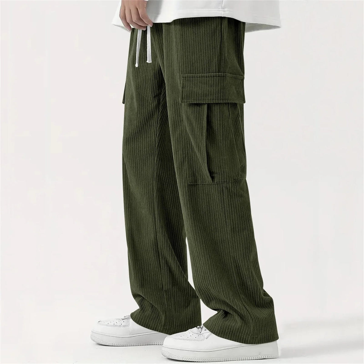 Pantalon de jogging confortable en velours côtelé