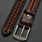 Ceinture tressée en cuir de vachette Heritage
