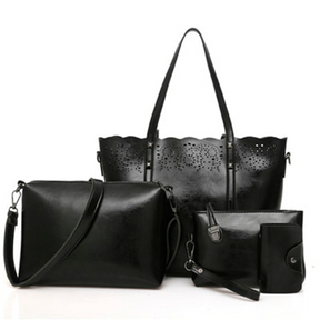 4-Piece Women's Leather Bag Set