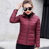 Women's Thermal Goose Down Jacket - Burgundy