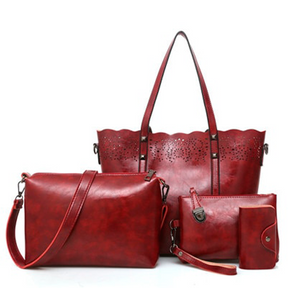 4-Piece Women's Leather Bag Set